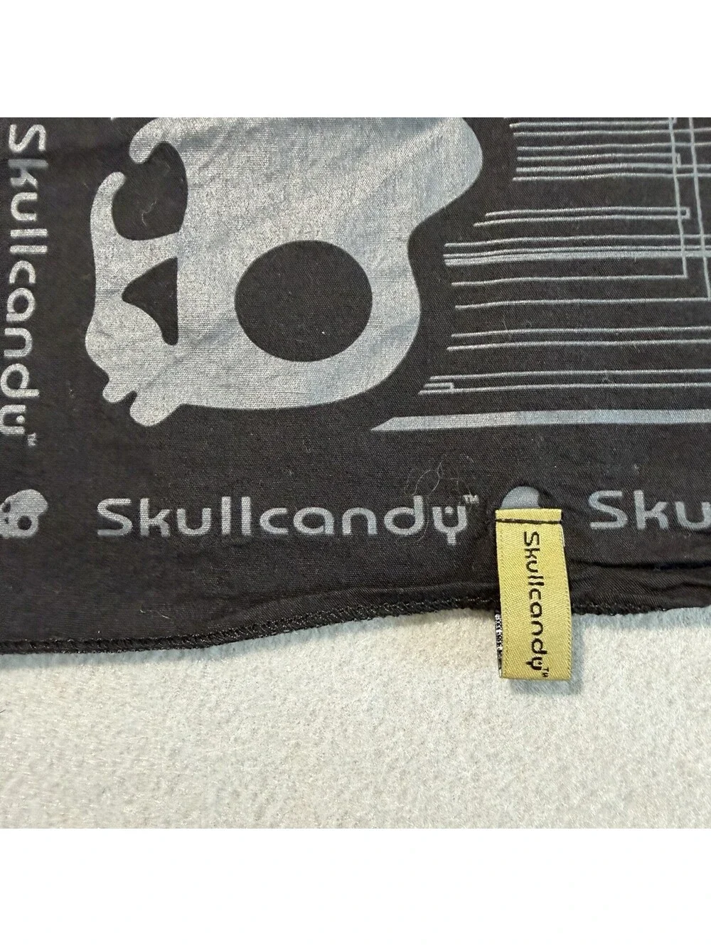 Skullcandy Bandana Scarf Head Tie Y2K Black